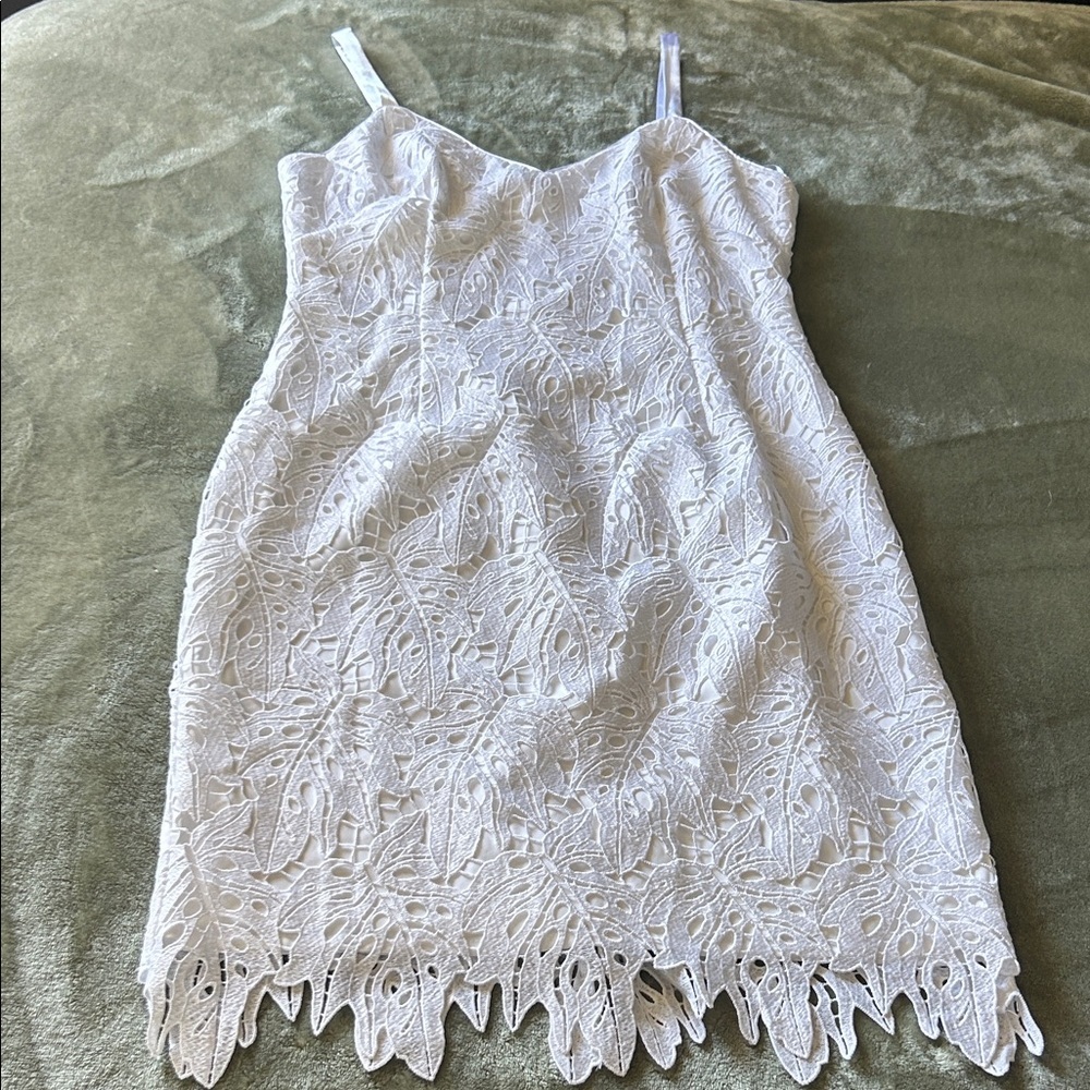 White House Black Market White Lace Mini Dress